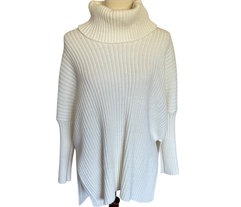 MERSEA New Yorker Ribbed Cowl Neck Sweater - Cream - One Size